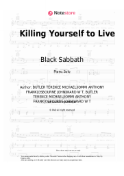 Sheet music, chords Black Sabbath - Killing Yourself to Live