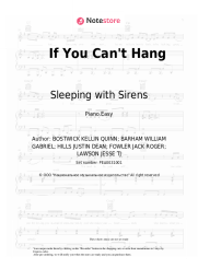 Sheet music, chords Sleeping with Sirens - If You Can't Hang