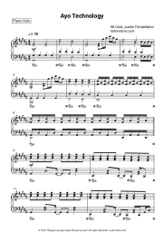 Sheet music, chords 50 Cent, Justin Timberlake - Ayo Technology