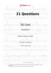 Sheet music, chords 50 Cent, Nate Dogg - 21 Questions