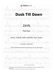 Sheet music, chords ZAYN, Sia - Dusk Till Dawn