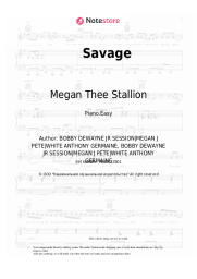Sheet music, chords Megan Thee Stallion - Savage