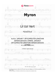 Sheet music, chords Lil Uzi Vert - Myron