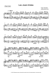 Sheet music, chords Yann Tiersen - Les Jours tristes
