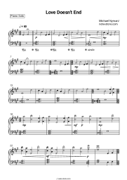 Sheet music, chords Michael Nyman - Love Doesn't End