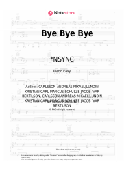 Sheet music, chords *NSYNC - Bye Bye Bye
