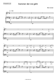Sheet music, chords Ben Zucker - Sommer der nie geht