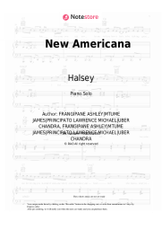 Sheet music, chords Halsey - New Americana