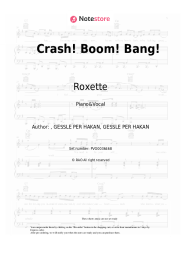 Sheet music, chords Roxette - Crash! Boom! Bang!