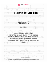 Sheet music, chords Melanie C - Blame It On Me