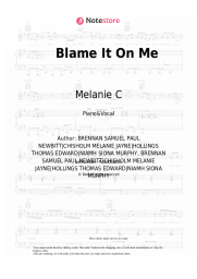 Sheet music, chords Melanie C - Blame It On Me