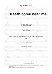 Sheet music, chords Draconian - Death come near me