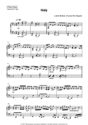 Sheet music, chords Justin Bieber, Chance the Rapper - Holy