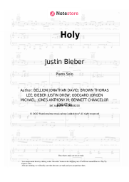 Sheet music, chords Justin Bieber, Chance the Rapper - Holy