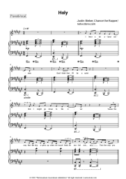 Sheet music, chords Justin Bieber, Chance the Rapper - Holy