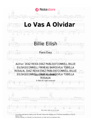 Sheet music, chords Billie Eilish, Rosalía - Lo Vas A Olvidar