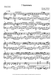 Sheet music, chords Morgan Wallen - 7 Summers