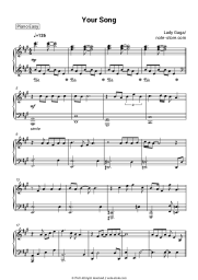 Sheet music, chords Lady Gaga - Your Song