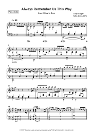 Sheet music, chords Lady Gaga - Always Remember Us This Way