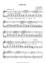 Sheet music, chords Aram Khachaturyan - Andantino