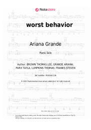 Sheet music, chords Ariana Grande - worst behavior