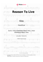 Sheet music, chords Kiss - Reason To Live