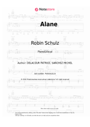 Sheet music, chords Robin Schulz, Wes - Alane