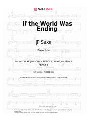 Sheet music, chords JP Saxe, Julia Michaels - If the World Was Ending