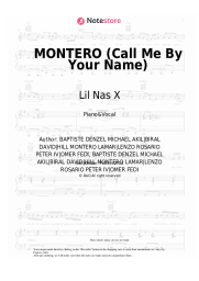 Sheet music, chords Lil Nas X - MONTERO (Call Me By Your Name)