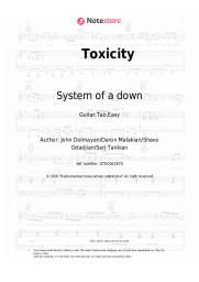Sheet music, chords System of a down - Toxicity