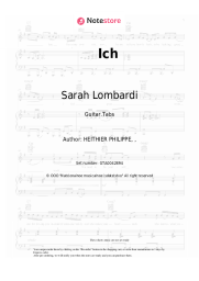 Sheet music, chords Sarah Lombardi - Ich