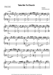 Sheet music, chords Hozier - Take me to church