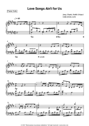 Sheet music, chords Amy Shark, Keith Urban - Love Songs Ain't for Us