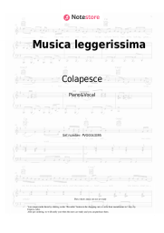 Sheet music, chords Colapesce, Dimartino - Musica leggerissima
