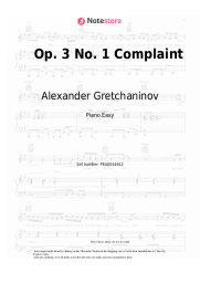 undefined Alexander Gretchaninov - Op. 3 No. 1 Complaint