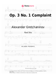 undefined Alexander Gretchaninov - Op. 3 No. 1 Complaint