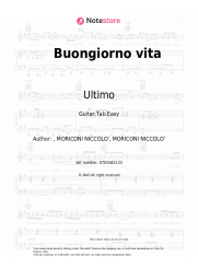 Sheet music, chords Ultimo - Buongiorno vita