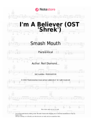Sheet music, chords Smash Mouth - I'm A Believer (OST 'Shrek')