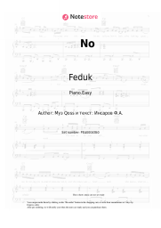 Sheet music, chords Feduk - No