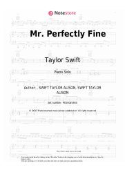 Sheet music, chords Taylor Swift - Mr. Perfectly Fine