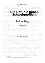 Sheet music, chords Andrea Berg - Die Gefühle haben Schweigepflicht