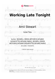 Sheet music, chords Amii Stewart - Working Late Tonight