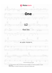 Sheet music, chords U2 - One