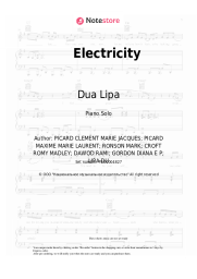 Sheet music, chords Dua Lipa, Silk City - Electricity