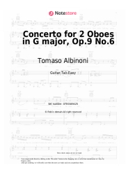Sheet music, chords Tomaso Albinoni - Concerto for 2 Oboes in G major, Op.9 No.6