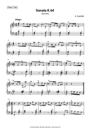 Sheet music, chords Domenico Scarlatti - Keyboard Sonata in D minor, K.64