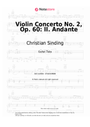 Sheet music, chords Christian Sinding - Violin Concerto No. 2, Op. 60: II. Andante