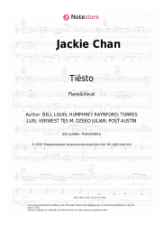 Sheet music, chords Tiësto, Dzeko, Post Malone, Preme - Jackie Chan