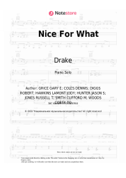 Sheet music, chords Drake, 5th Ward Weebie, Big Freedia - Nice For What
