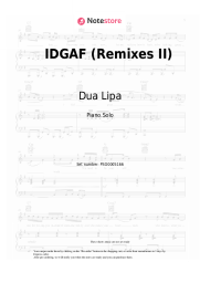 Sheet music, chords Dua Lipa - IDGAF (Remixes II)